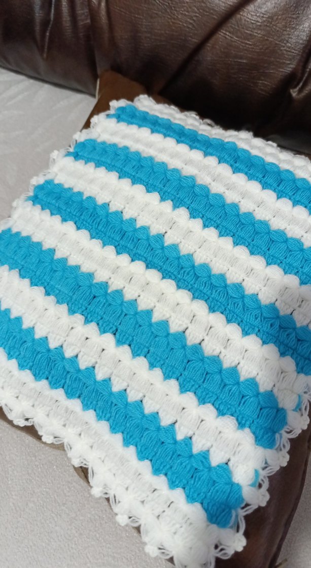 Mavi Beyaz Çizgili Banyo lifi - Görsel 2