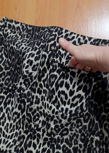 Uzun leopar Desenli Dar Kesim  Etek - Görsel 9