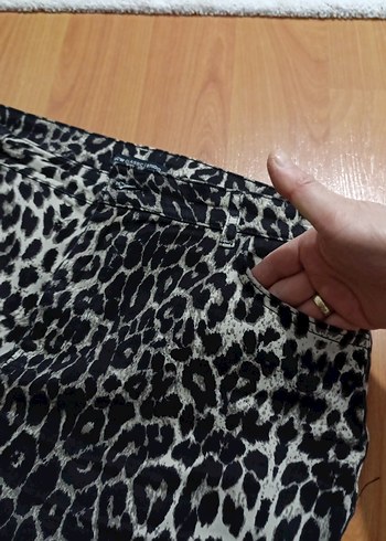 Uzun leopar Desenli Dar Kesim  Etek - Görsel 6