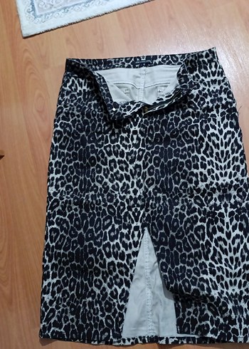 Uzun leopar Desenli Dar Kesim  Etek - Görsel 10