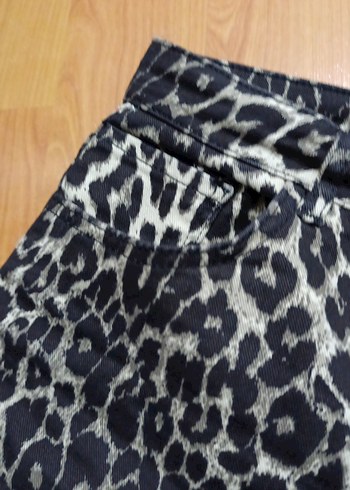 Uzun leopar Desenli Dar Kesim  Etek - Görsel 5