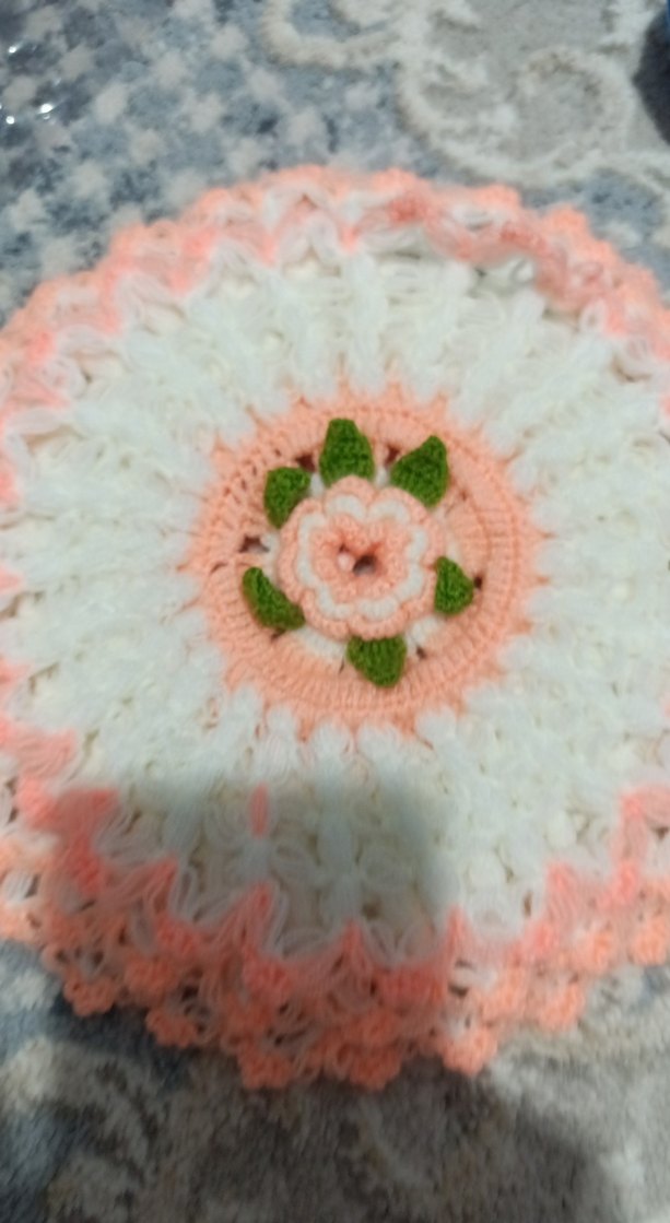 Nakışlı Çok Renkli Örgü Bebek lifi - Görsel 5