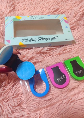 3'lü Pastel Renkli Saç Tebeşir Seti - Görsel 2