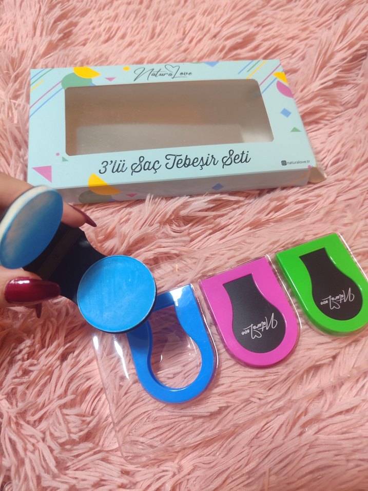 3'lü Pastel Renkli Saç Tebeşir Seti - Görsel 2