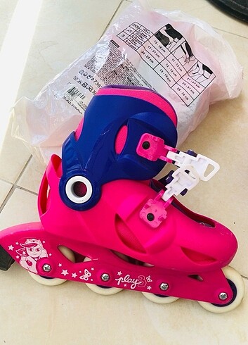 tek ebat Beden pembe Renk Kız Çocuk Ekipmanlı Paten