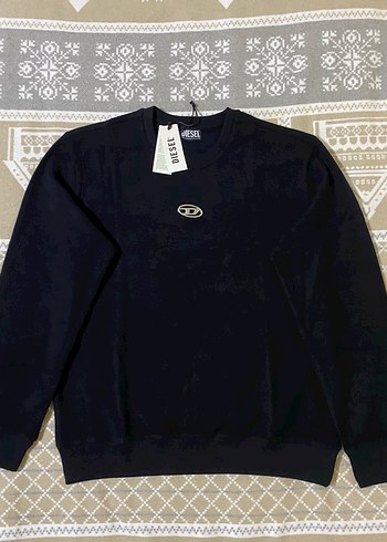 Diesel Siyah Bisiklet Yaka Sweatshirt