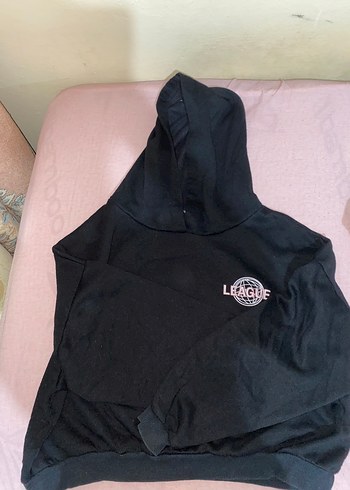 Siyah Kapüşonlu Sweatshirt