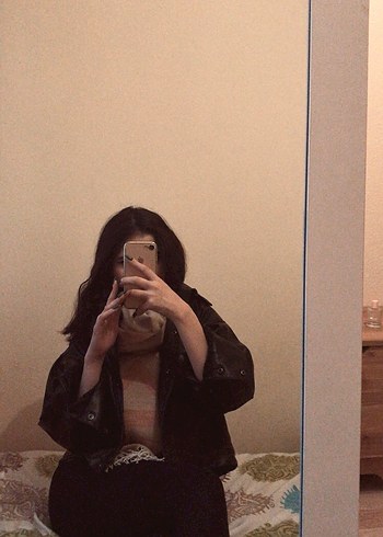 Diğer Siyah Deri Kadın Ceket, Gotik Stil