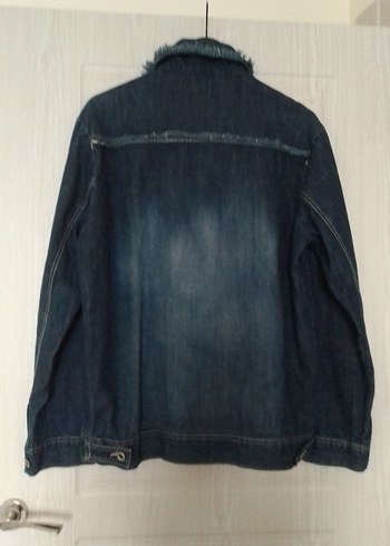 Düğmeli Kadın Mavi Denim Ceket - Görsel 3