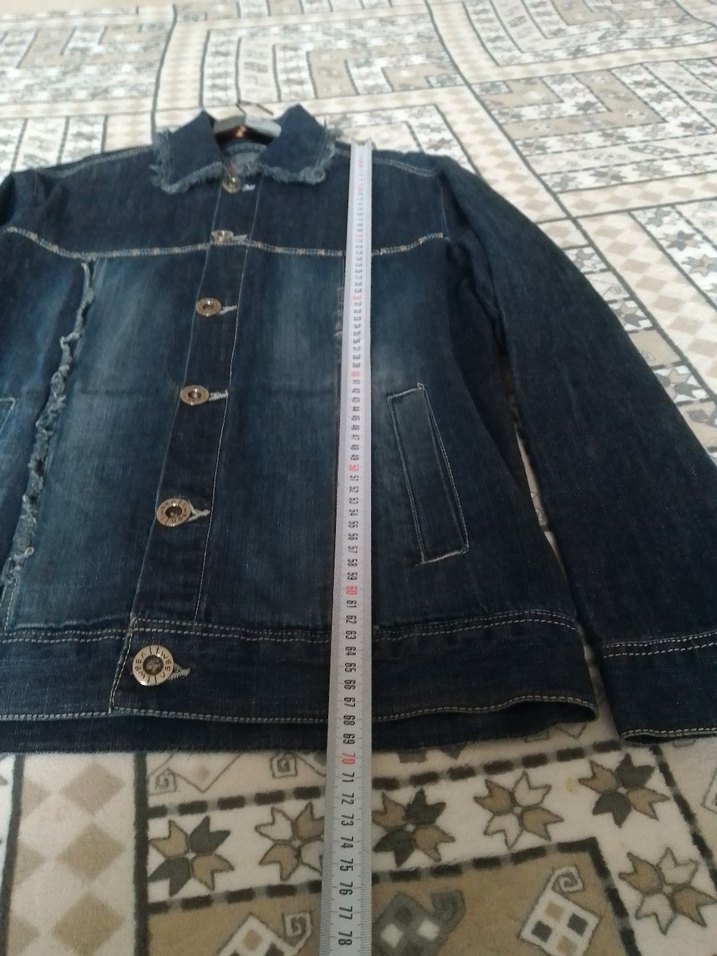 Düğmeli Kadın Mavi Denim Ceket - Görsel 4