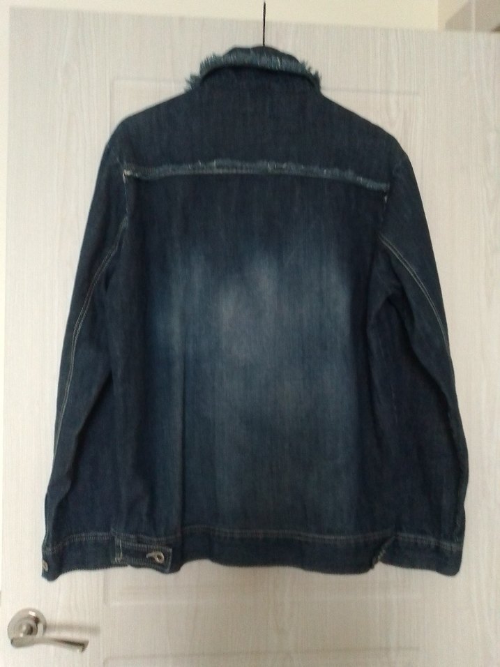 Düğmeli Kadın Mavi Denim Ceket - Görsel 3