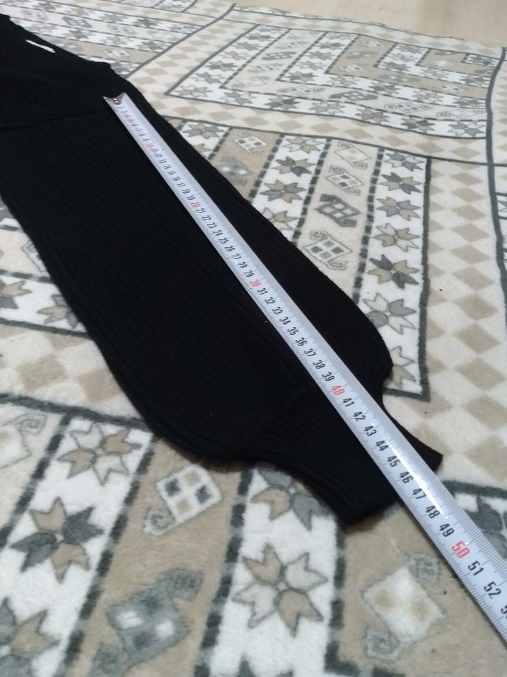 Siyah Uzun Kollu Örgü Kadın Kazak - Görsel 4