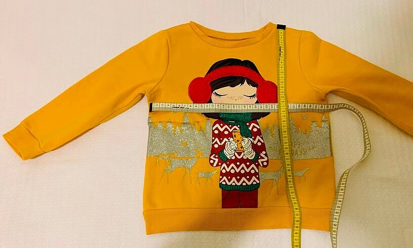 4 Yaş Beden Kız çocuk kalın sweatshirt