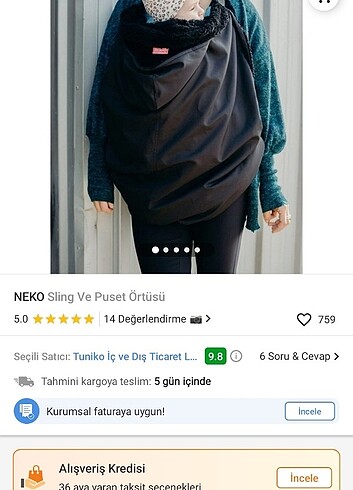 neko sling ve puset örtüsü