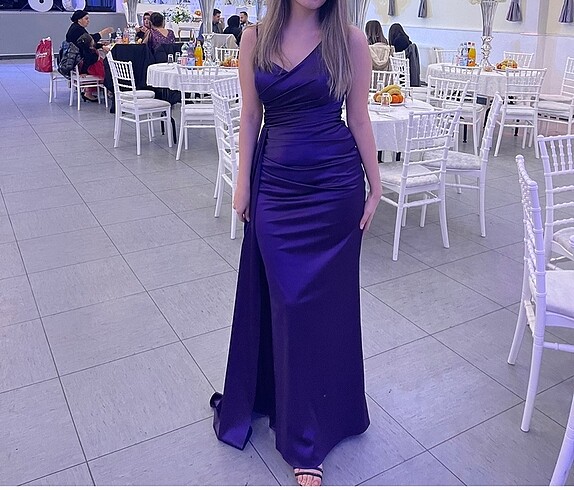 Mor abiye elbise (düğün / kına)