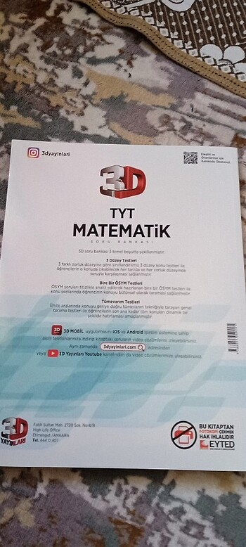  3d tyt matematik sıfır kullanılmamış 