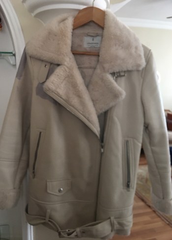 Stradivarius Kürklü Biker Ceket mont - Görsel 2