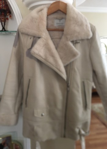 Stradivarius Kürklü Biker Ceket mont - Görsel 3