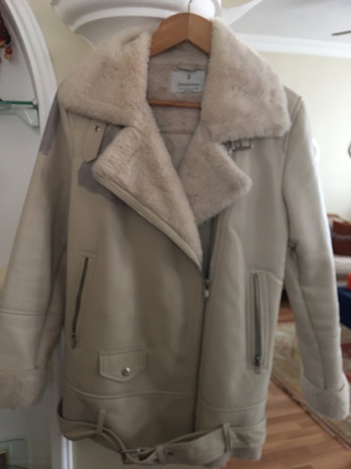 Stradivarius Kürklü Biker Ceket mont - Görsel 2