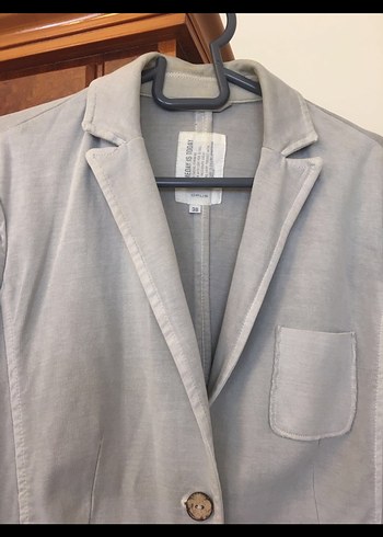 Düğmeli Gri Kadın Ceket - Görsel 3