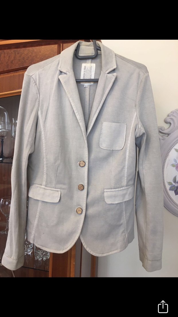 Düğmeli Gri Kadın Ceket - Görsel 2