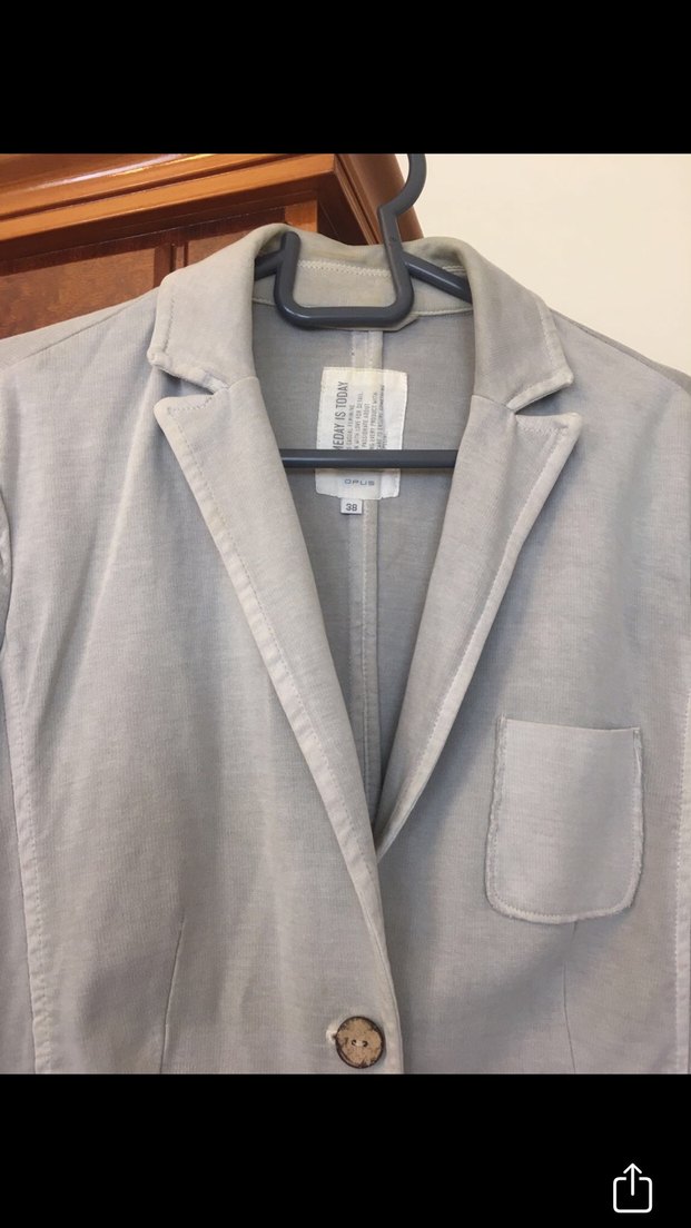 Düğmeli Gri Kadın Ceket - Görsel 3