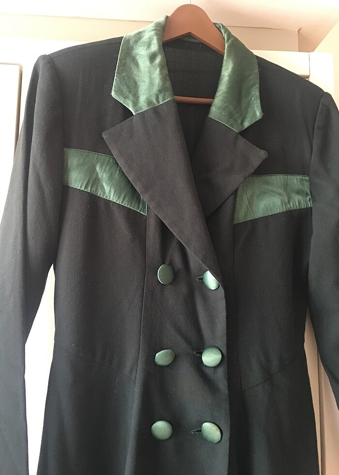 Vintage Krep kumaş gömlek elbise - Görsel 3