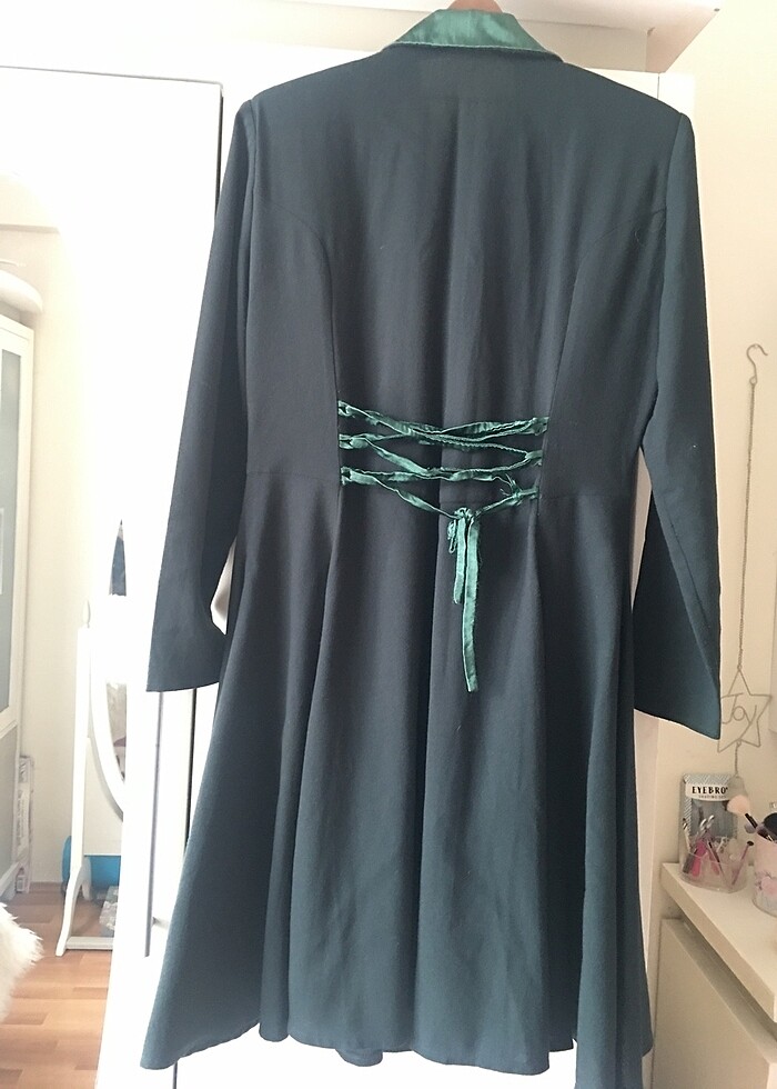 Vintage Krep kumaş gömlek elbise - Görsel 4