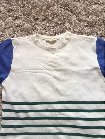 Cream rouge çizgili kazak - Görsel 5