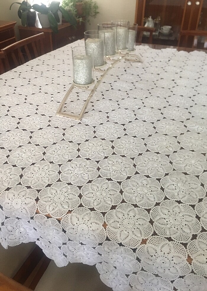 Antika dantel kare masa örtüsü - Görsel 2