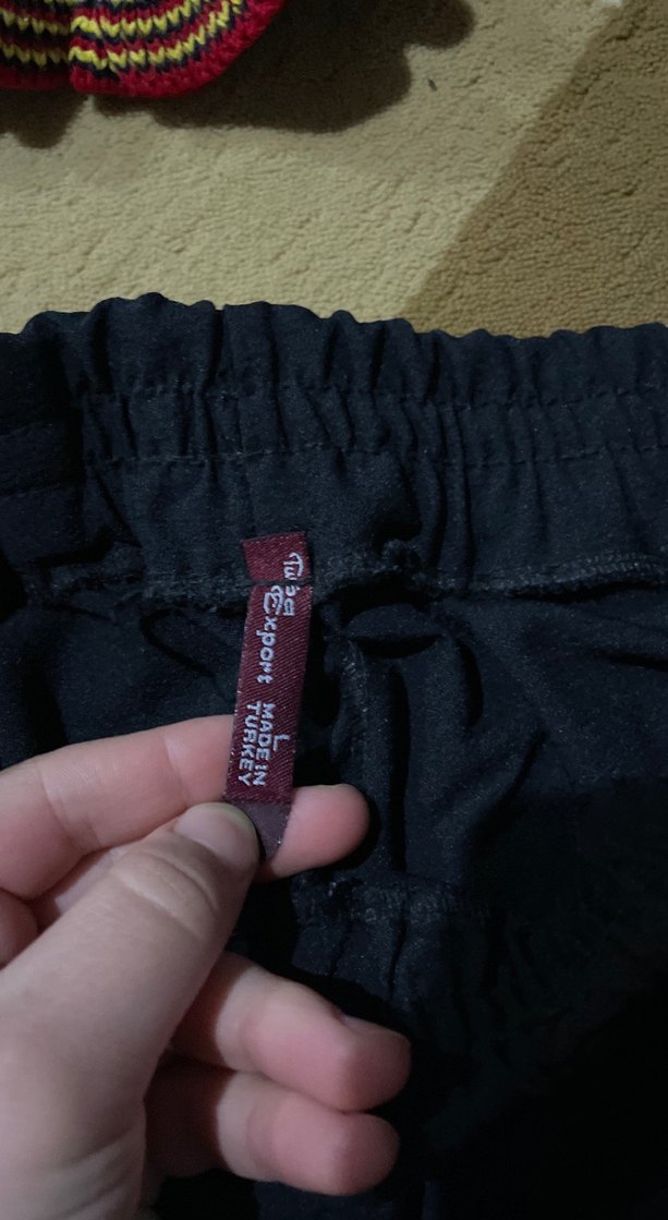 Siyah Beyaz Yan Şeritli Kadın Kumaş Pantolon - Görsel 3