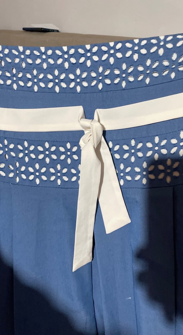 Mavi Pamuk Midi Uzun Etek - Görsel 5