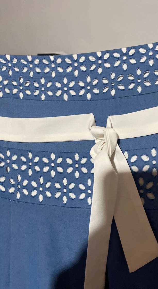 Mavi Pamuk Midi Uzun Etek - Görsel 4