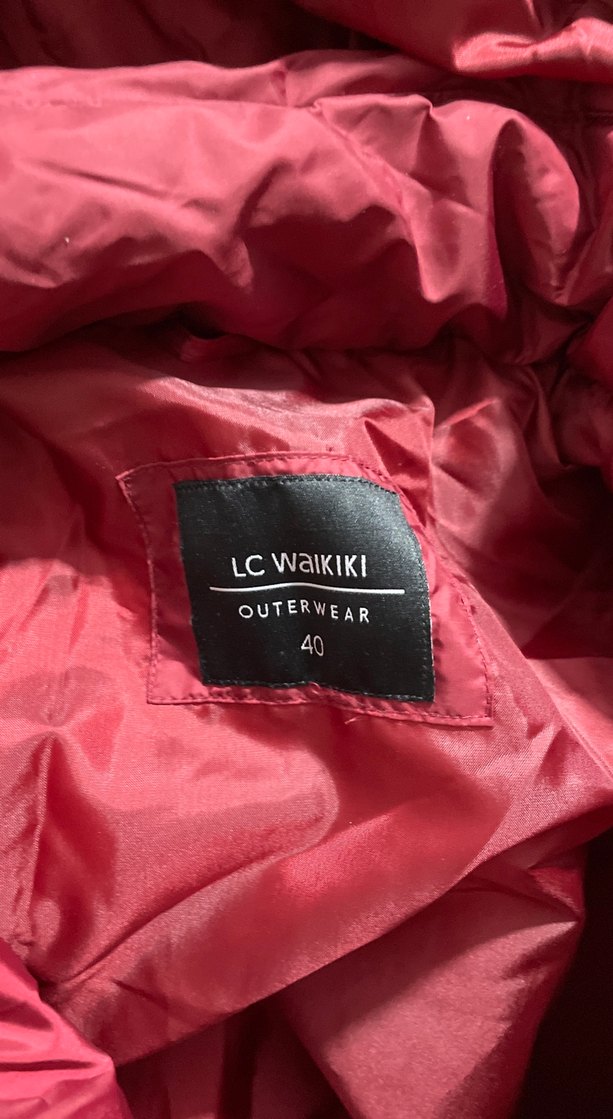 Bordo Fermuarlı Kadın şişme mont - Görsel 5