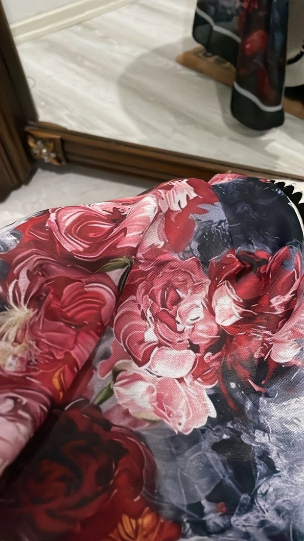 Çiçek Desenli Çok Renkli Kadın Şal - Görsel 2