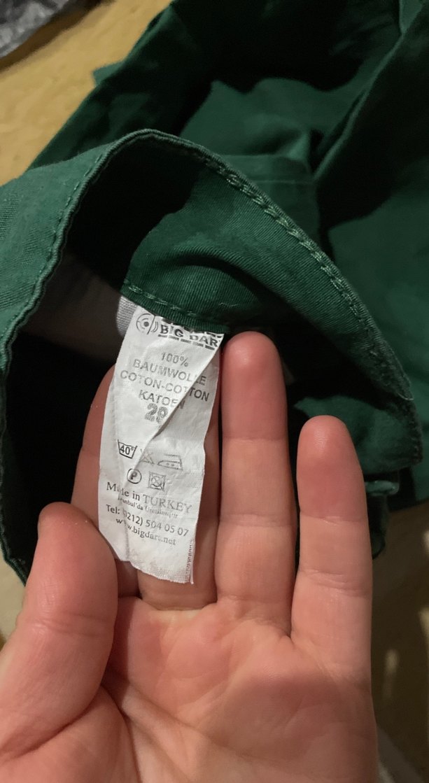 Kadın Yeşil Pamuklu Midi Kumaş Pantolon - Görsel 3