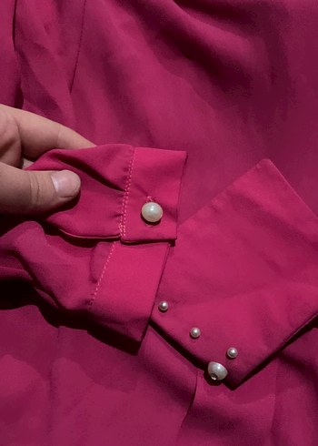 İnci Detaylı Pembe Kadın Gömlek - Görsel 5