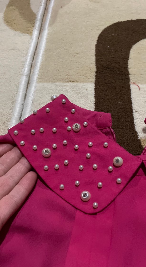 İnci Detaylı Pembe Kadın Gömlek - Görsel 2