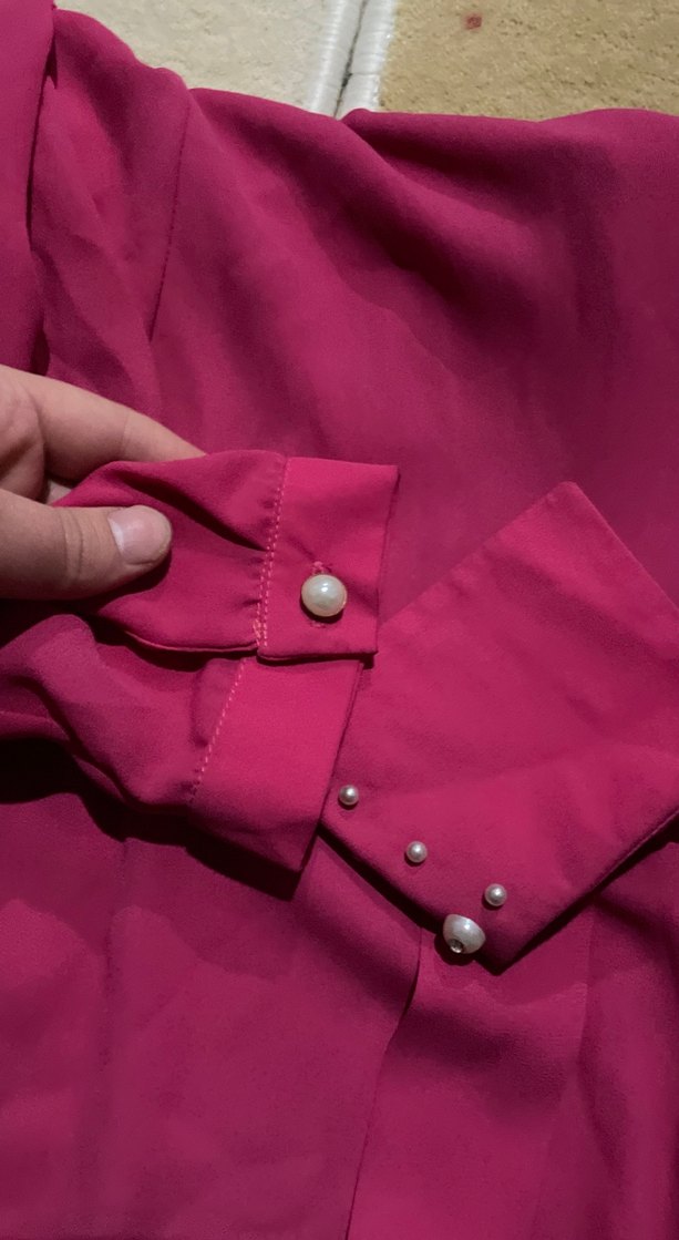 İnci Detaylı Pembe Kadın Gömlek - Görsel 5