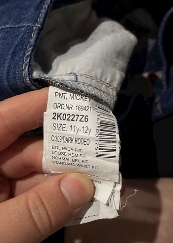 Kemerli Lacivert Kadın Midi Boy Bol Kesim Jean - Görsel 5