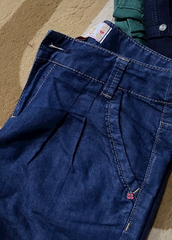 Kemerli Lacivert Kadın Midi Boy Bol Kesim Jean - Görsel 2