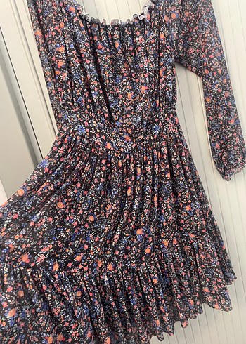 Çiçek Desenli Bohem Midi Elbise - Görsel 4