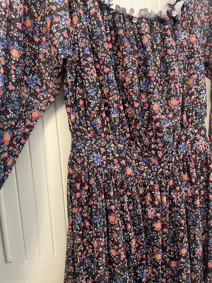 Çiçek Desenli Bohem Midi Elbise - Görsel 3