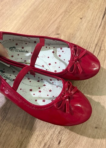 Kız Çocuk Kırmızı Fiyonklu Babet Ayakkabı - Görsel 3