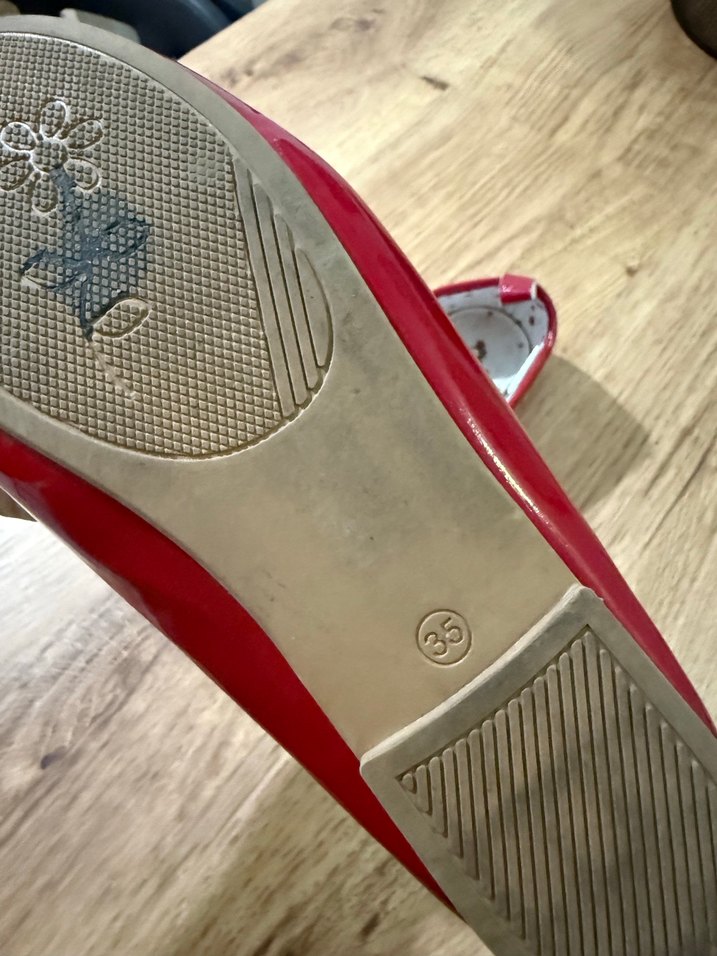 Kız Çocuk Kırmızı Fiyonklu Babet Ayakkabı - Görsel 2