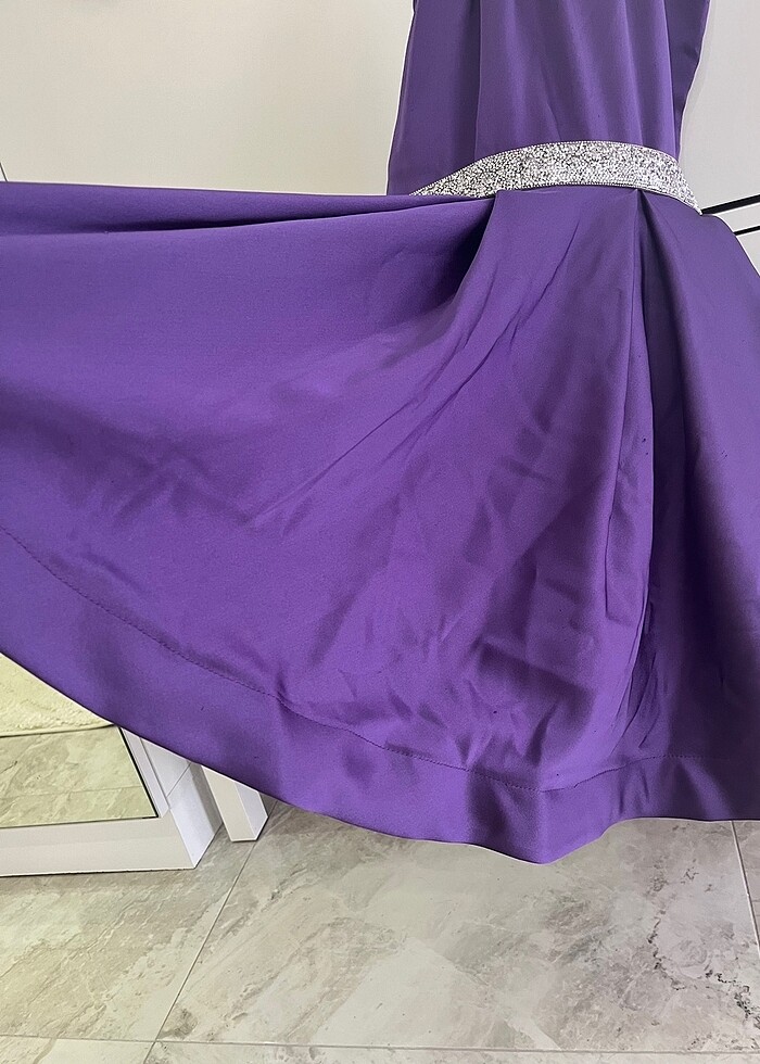 Mor abiye elbise özel dikim - Görsel 4