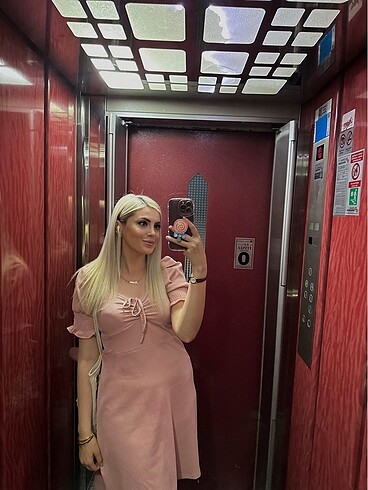 Gül kurusu günlük elbise