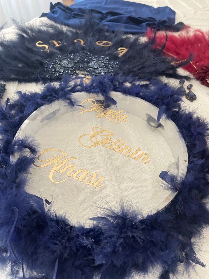 Bordo Kürklü Bohem Gelin Aksesuarı - Görsel 3