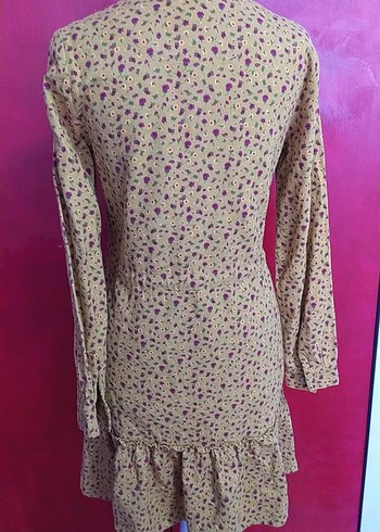 Düğmeli Uzun Kollu Elbise - Görsel 3