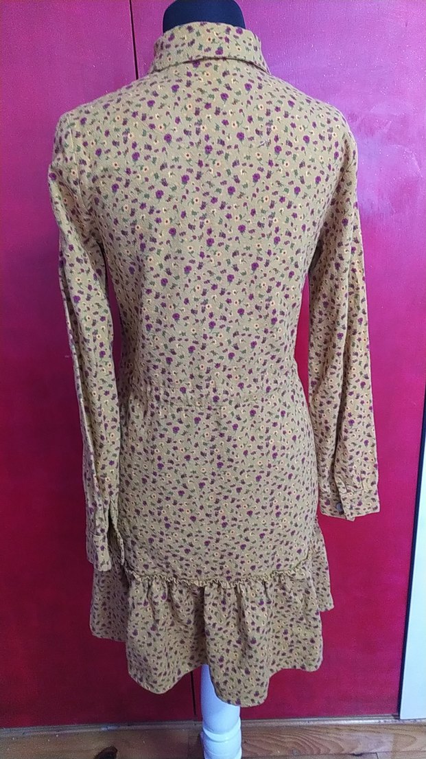 Düğmeli Uzun Kollu Elbise - Görsel 3